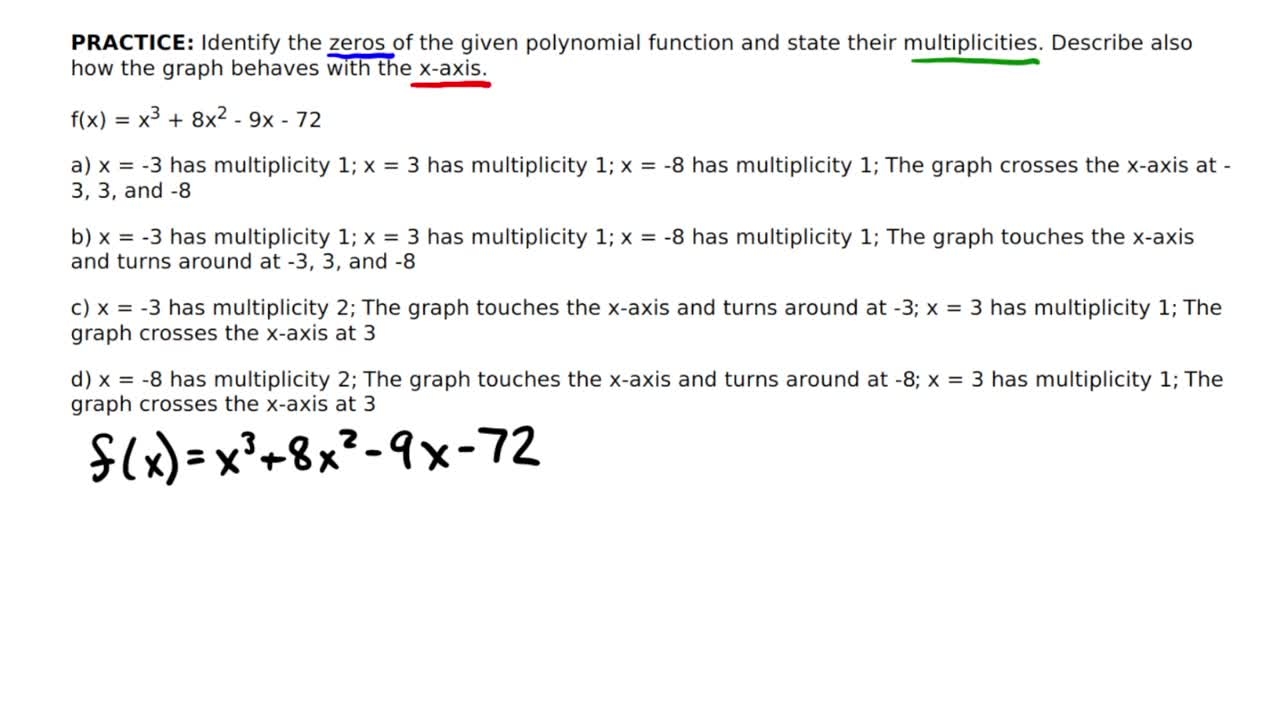 Find The Zeros For Each Polynomial Function And Give The Multipli Study Prep In Pearson Find The Zeros For Each Polynomial Function And Give The Multipli Study Prep In Pearson
