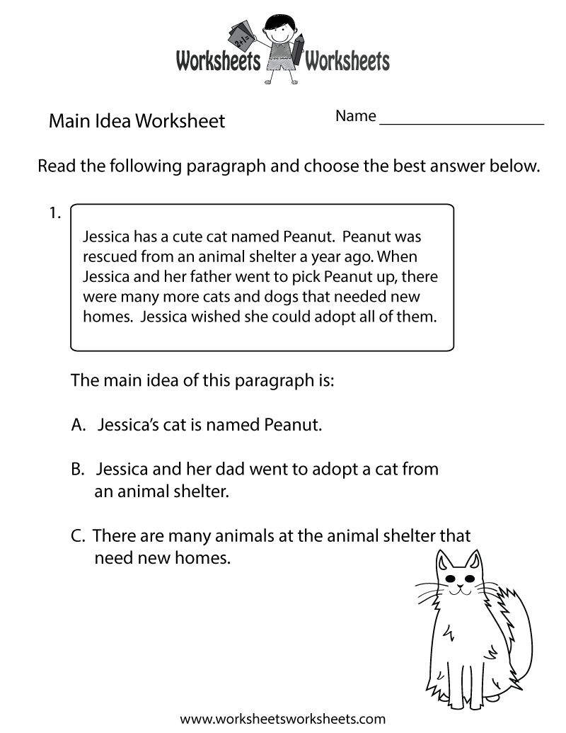 Finding The Main Idea Worksheet Worksheets Worksheets Finding The Main Idea Worksheet Worksheets Worksheets
