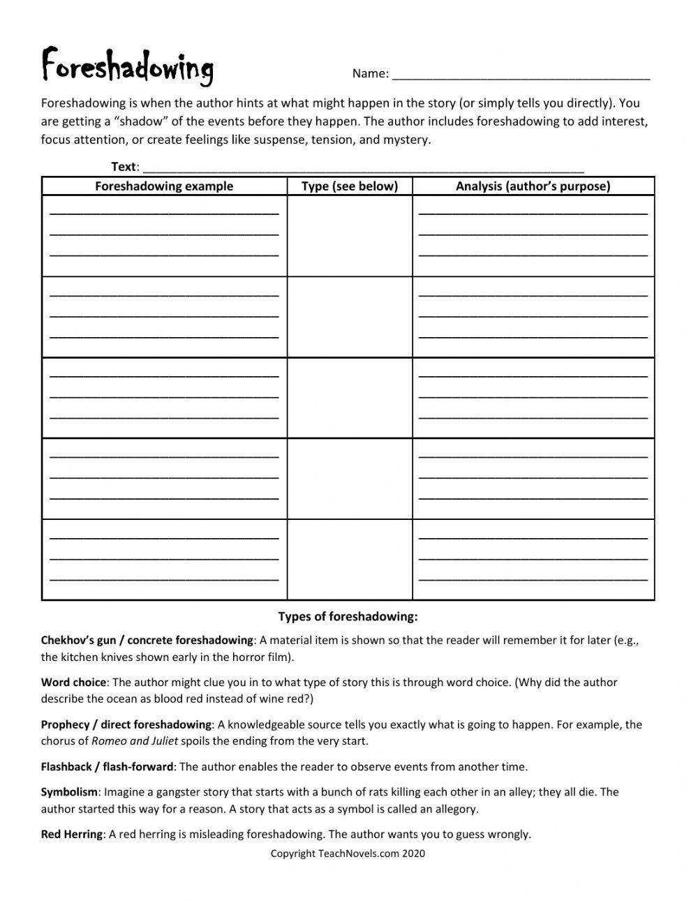 Flashback Foreshadowing Worksheets Scholastic Worksheets Library