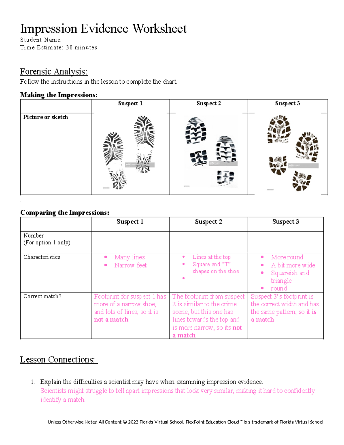 Forensics 4 02 Impression Evidence Analysis Worksheet Studocu Forensics 4 02 Impression Evidence Analysis Worksheet Studocu