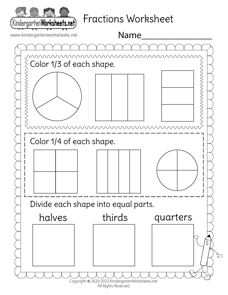 fractions worksheets pdf