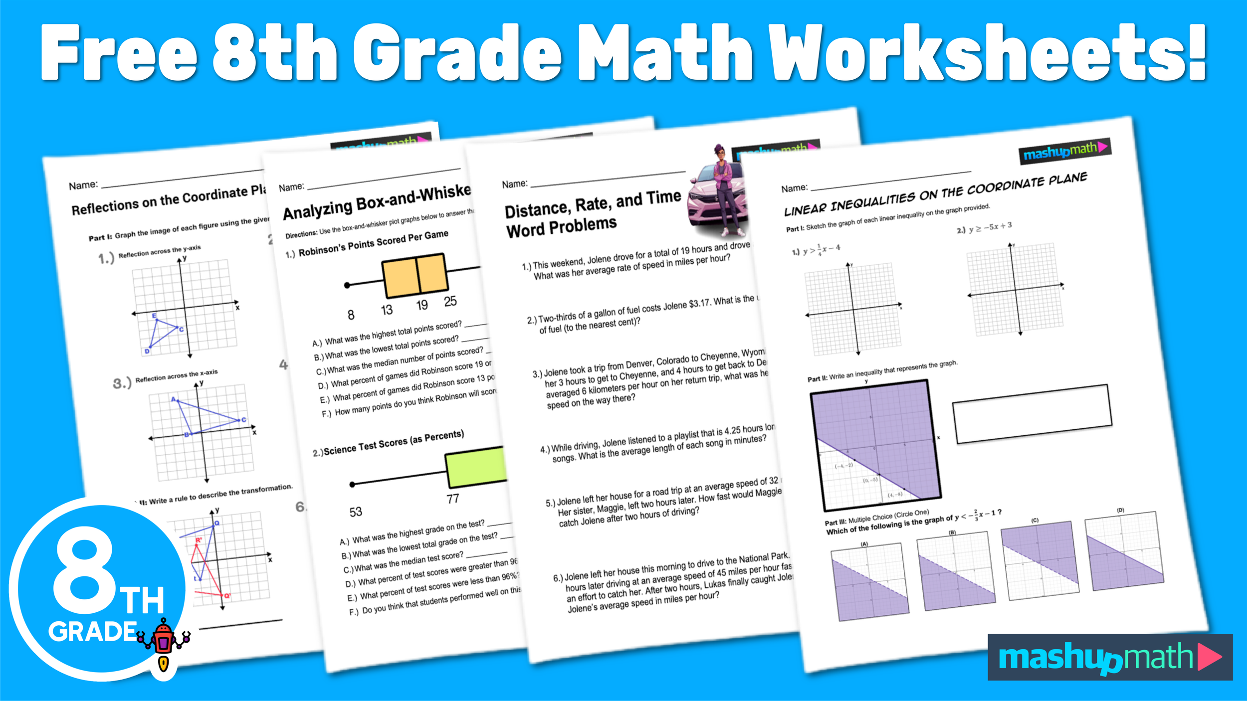 Free 8th Grade Math Worksheets Printable W Answers Mashup Math Free 8th Grade Math Worksheets Printable W Answers Mashup Math