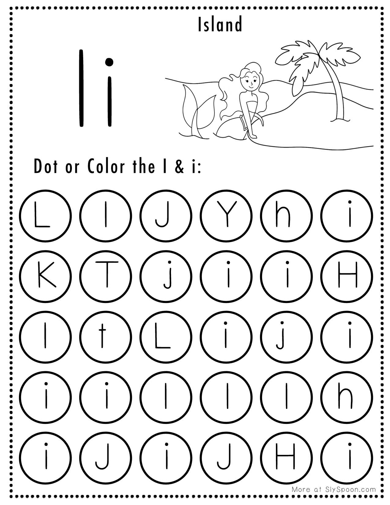 printable letter i worksheets