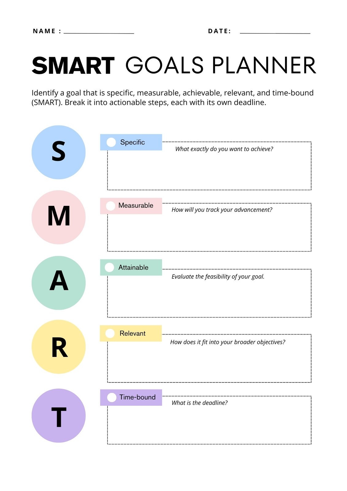 goal setting worksheet for adults pdf