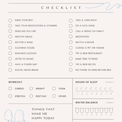 Free And Customizable Self Care Templates