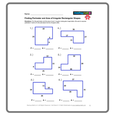 Free Area And Perimeter Worksheets with Answers Mashup Math