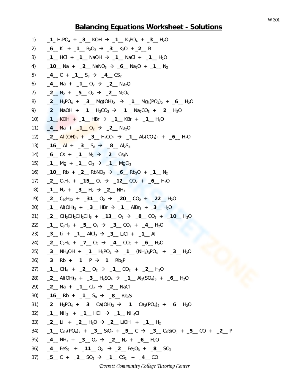 Free Balancing Chemical Equations Worksheet Answer Key Worksheets Library