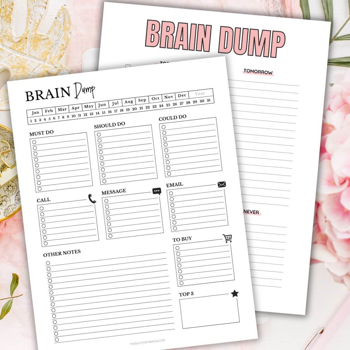 Free Brain Dump Template To Get Yourself Organized Free Brain Dump Template To Get Yourself Organized