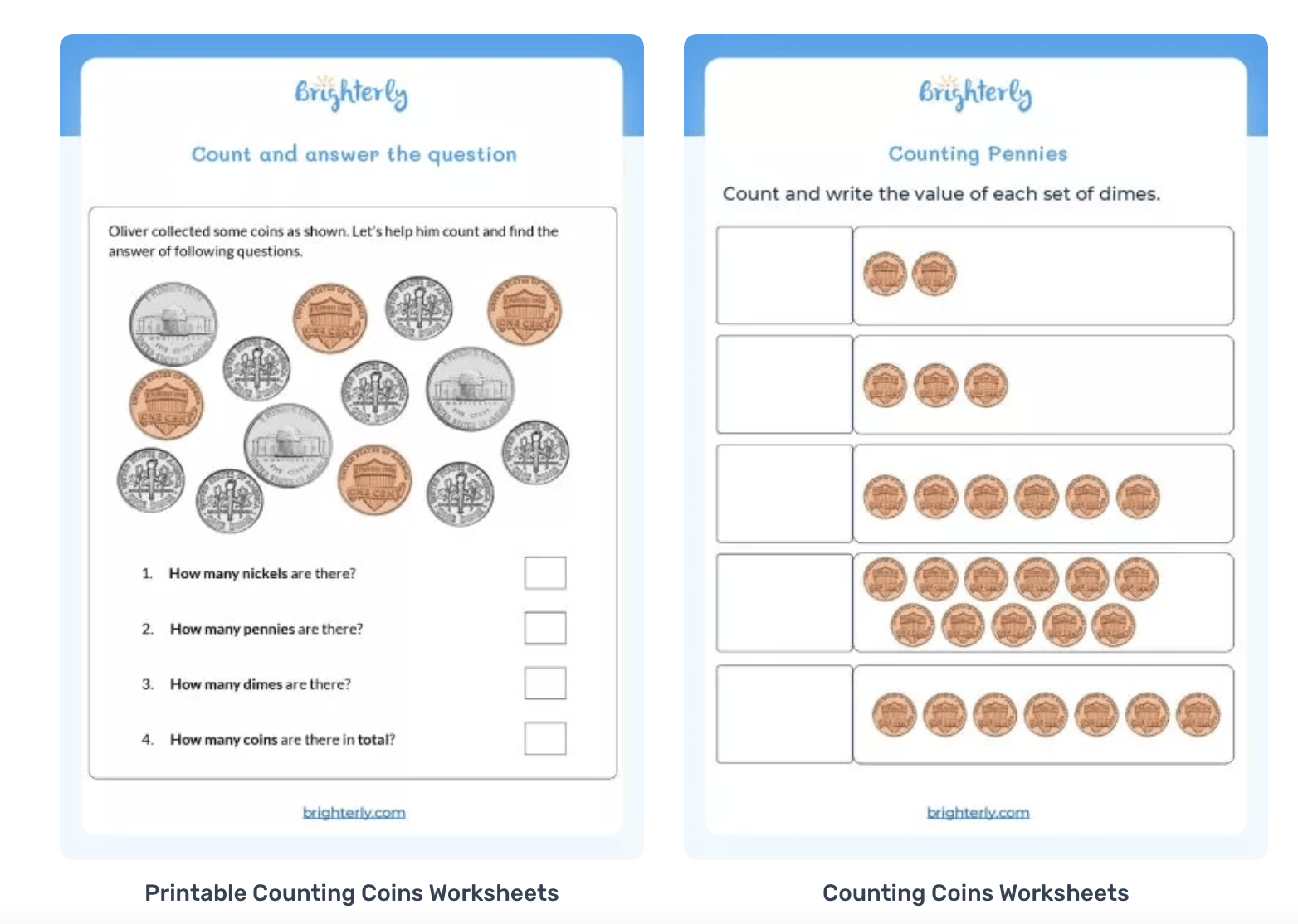 Free Counting Coins Worksheets For Kids PDFs Brighterly