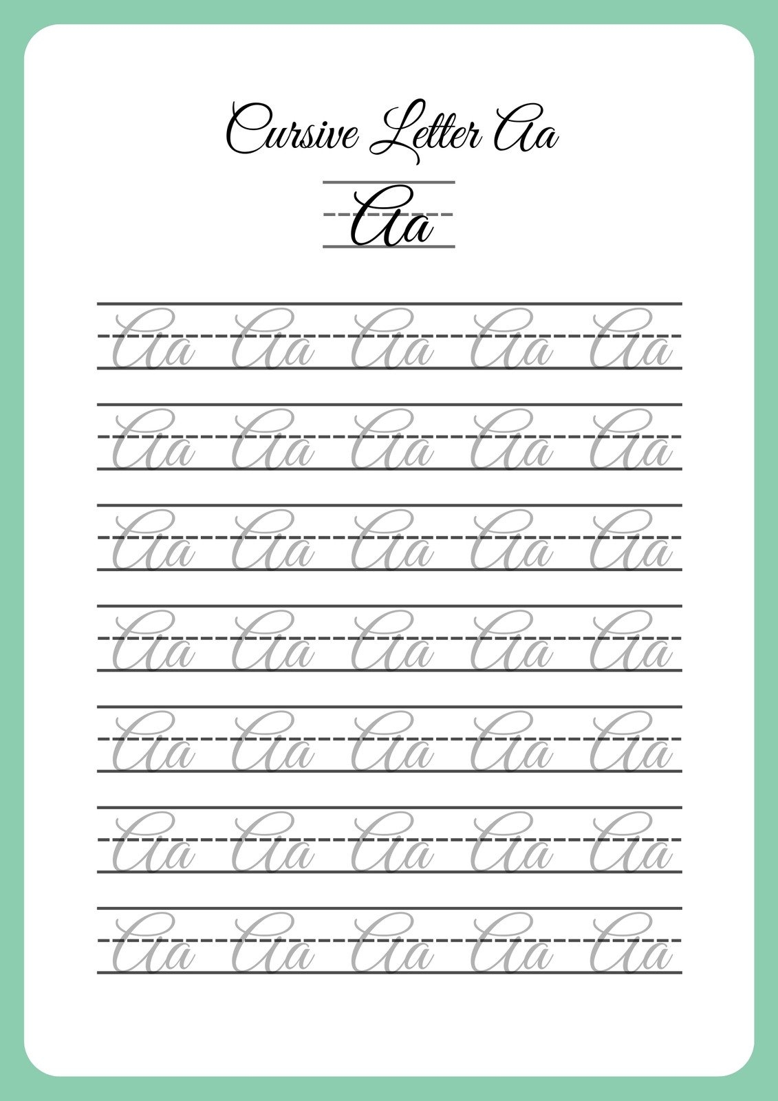 free cursive worksheet generator