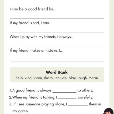 Free Custom Printable Friendship Worksheet Templates Canva