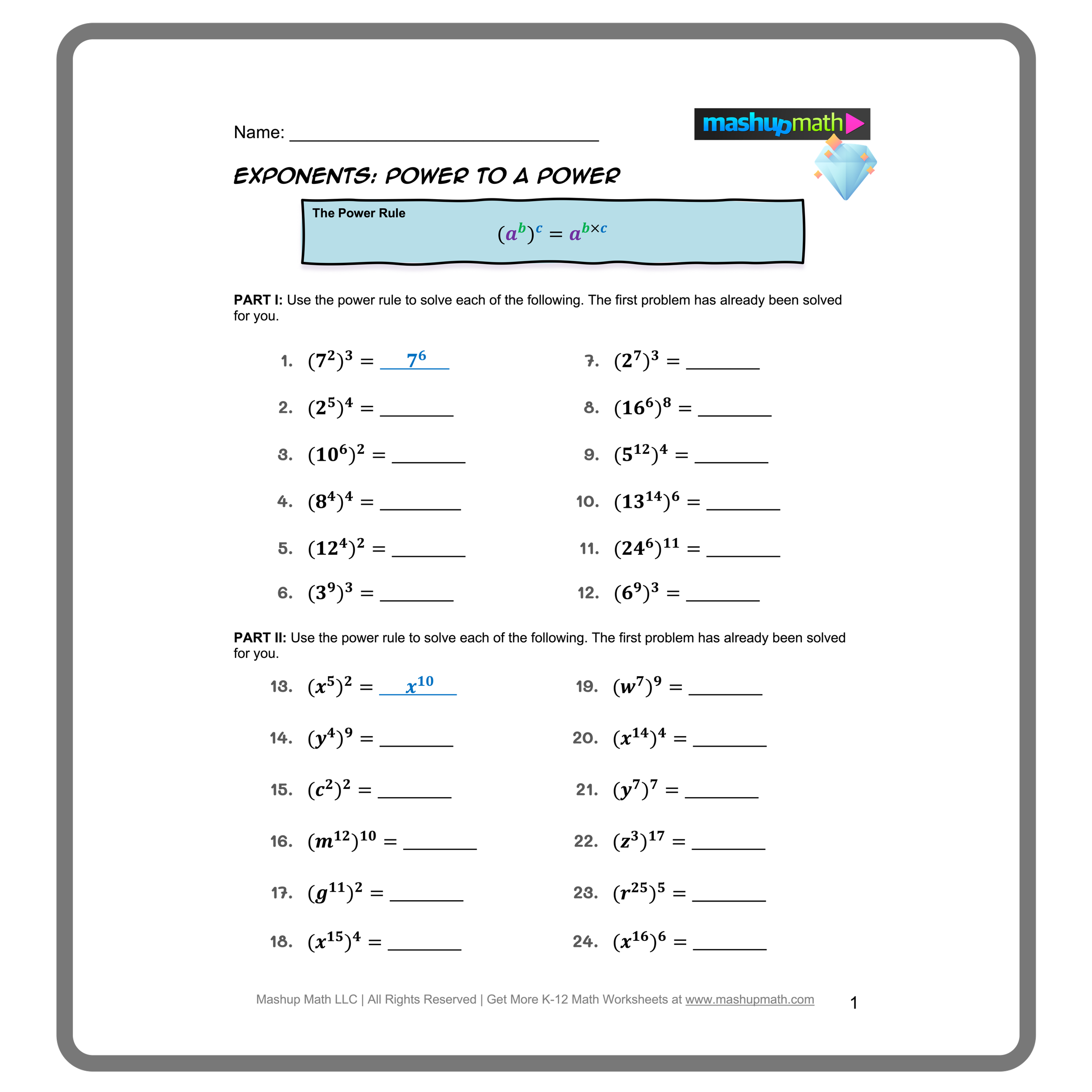 Free Exponent Rules Worksheets Printable With Answers Mashup Math Free Exponent Rules Worksheets Printable With Answers Mashup Math