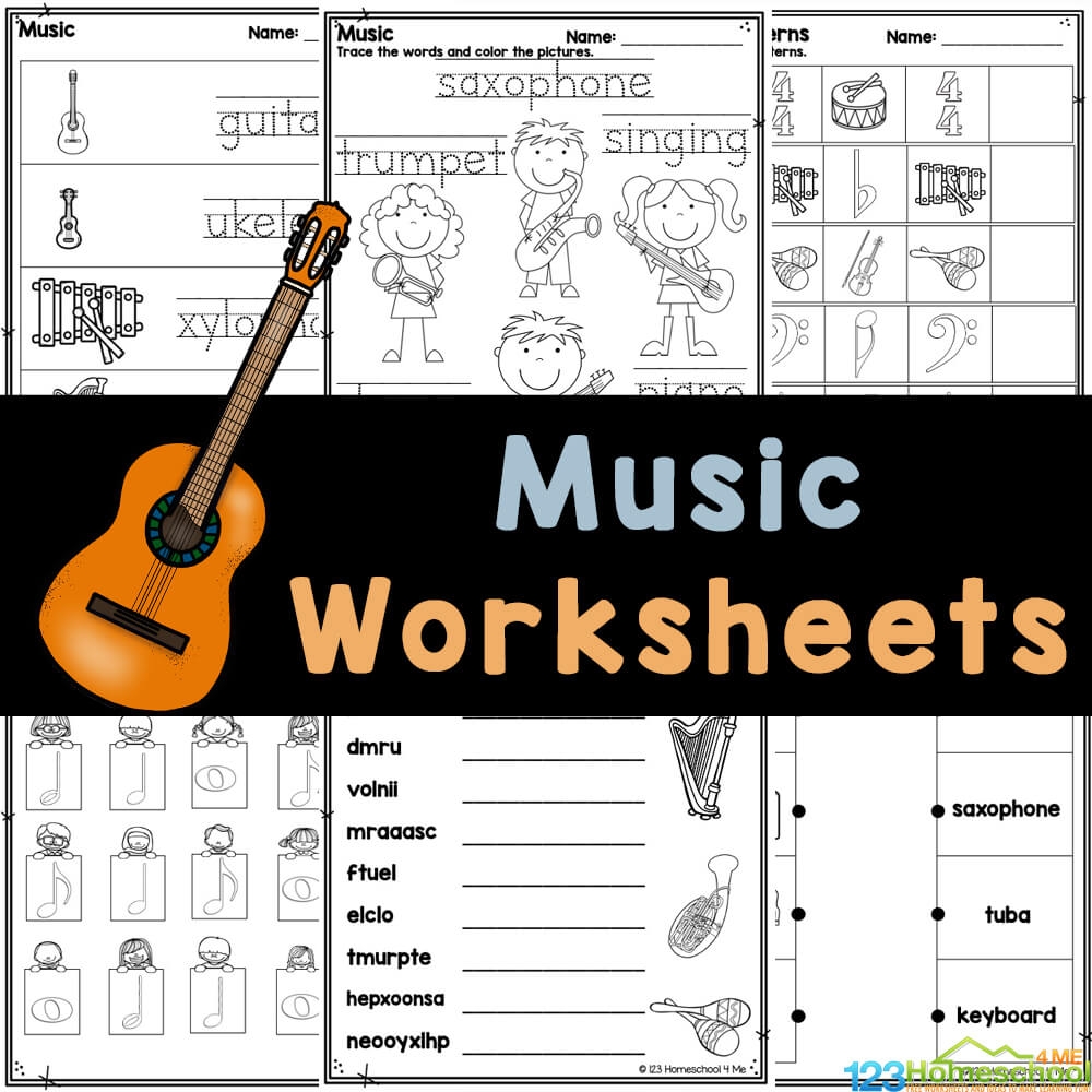  FREE Fun Music Worksheets Musical Instruments Theory More 