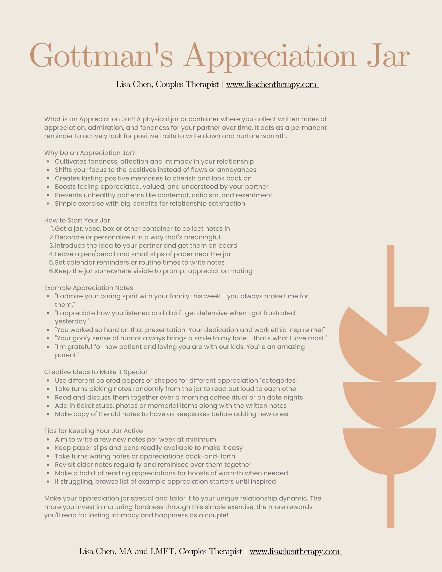 Free Gottman Couples Exercises Lisa Chen Associates Therapy