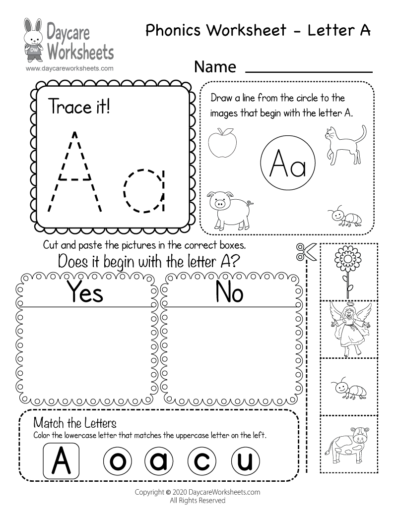 Free Letter A Phonics Worksheet For Preschool Beginning Sounds Free Letter A Phonics Worksheet For Preschool Beginning Sounds