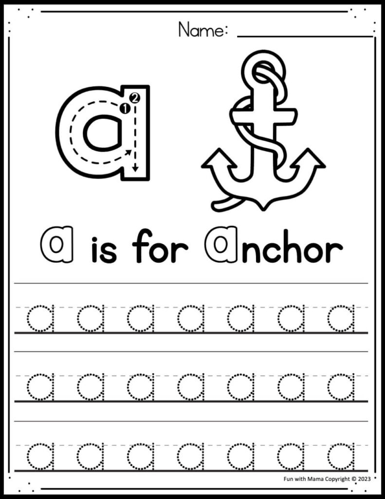 Free Letter A Worksheets For Preschool Kindergarten Fun With Mama