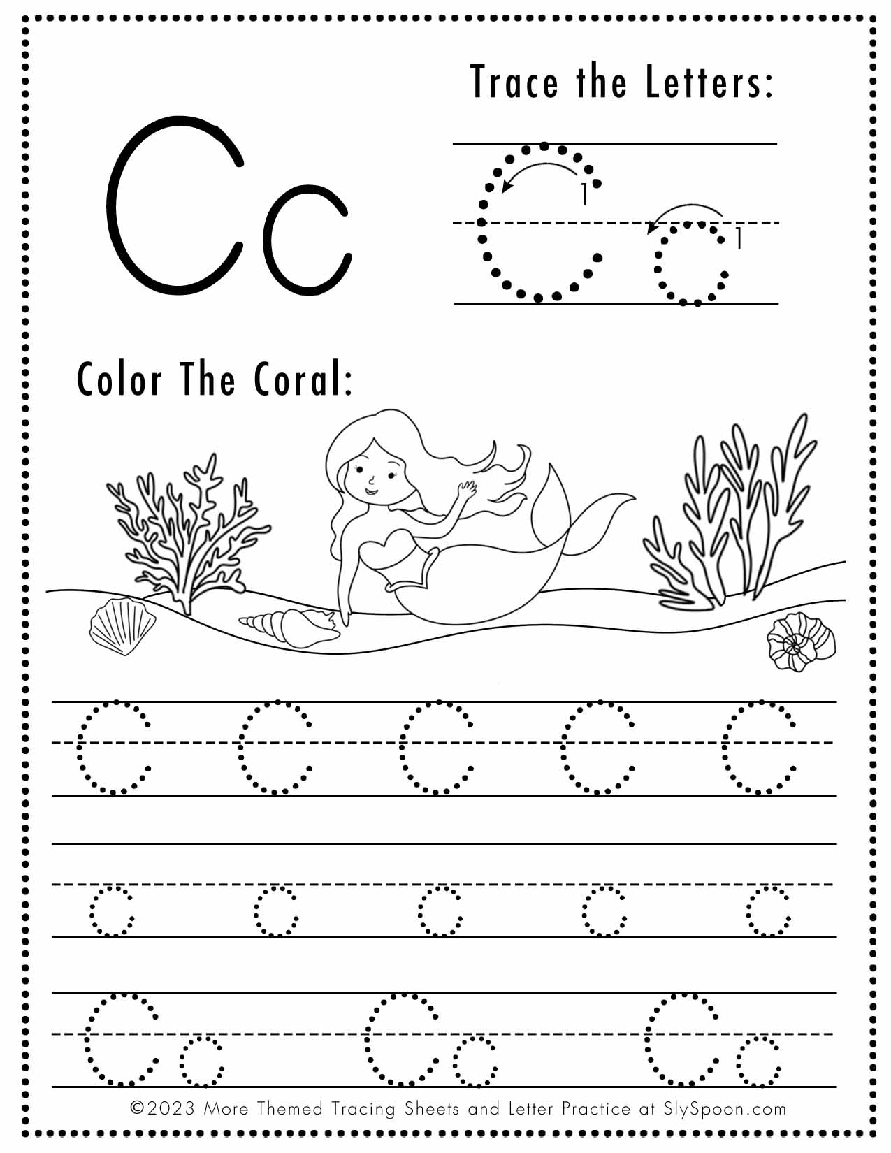 tracing the letter c