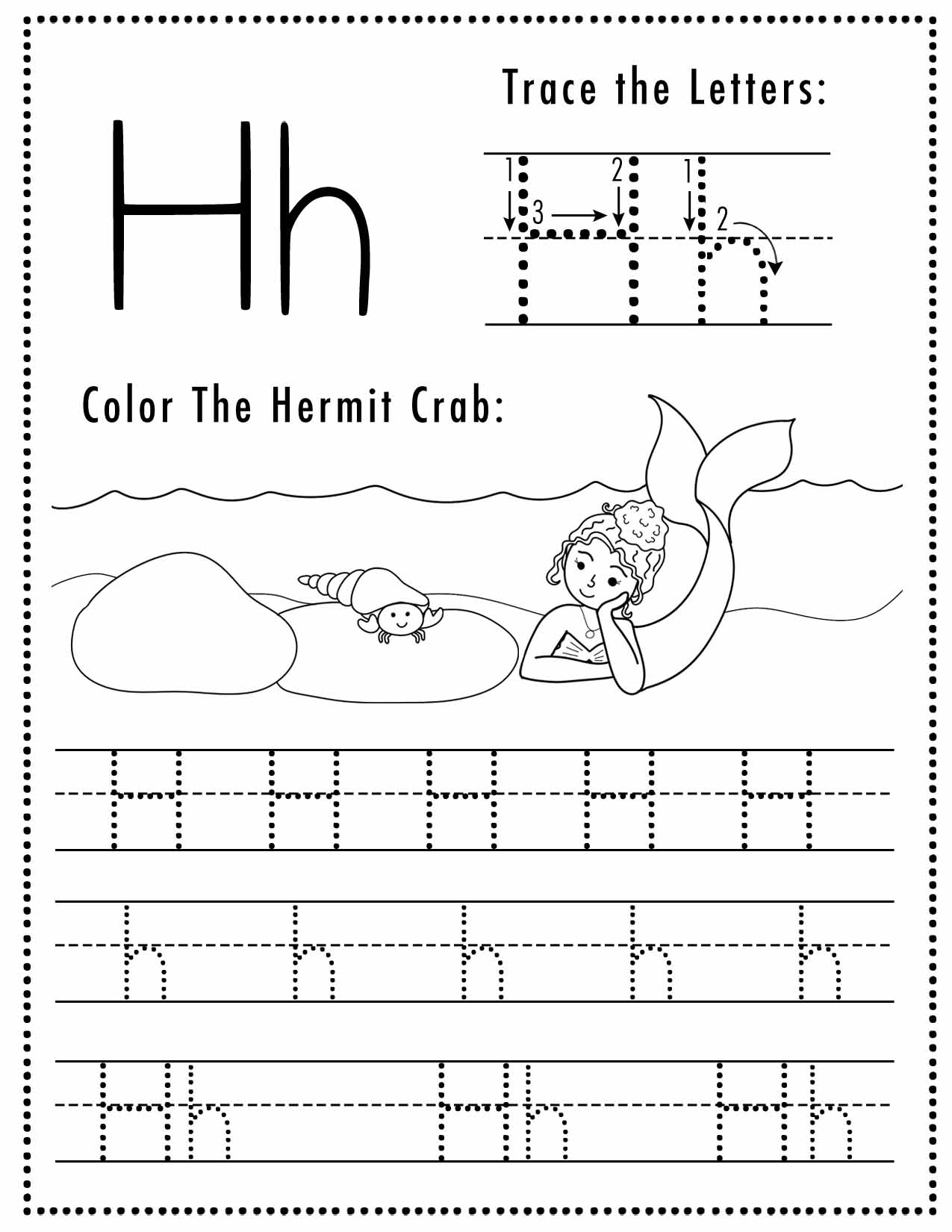 tracing the letter h tracing the letter h