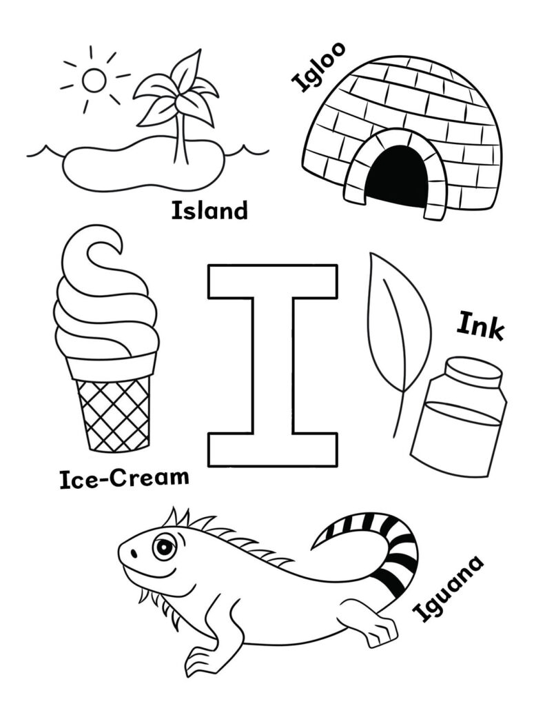 kindergarten letter i worksheets
