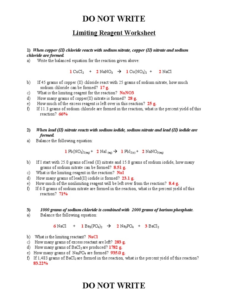 Free Limiting Reactant Worksheet With Answers Download Free Limiting Reactant Worksheet With Answers Png Images Free Worksheets On Clipart Library