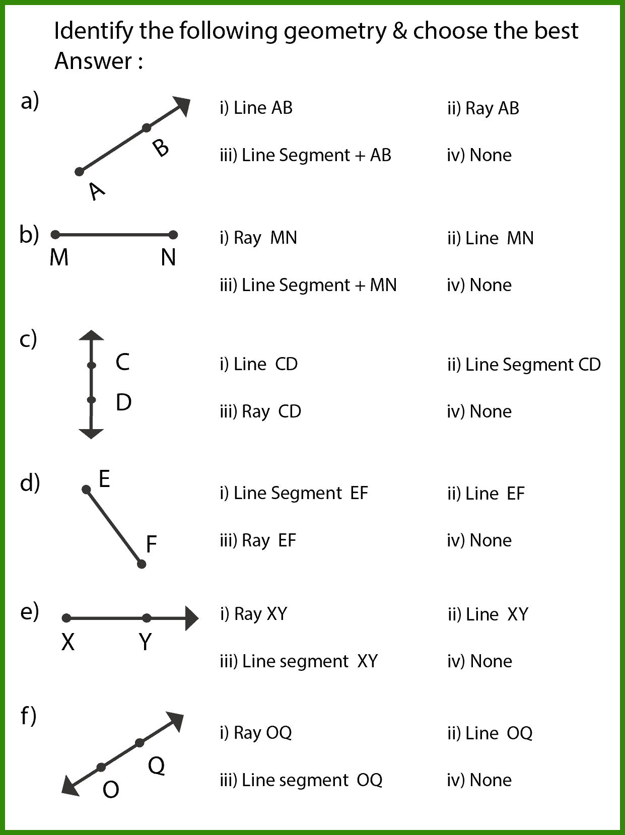 Free Lines Rays And Line Segments Worksheet 10 Pages