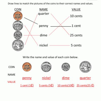 Free Math Money Worksheets 1st Grade