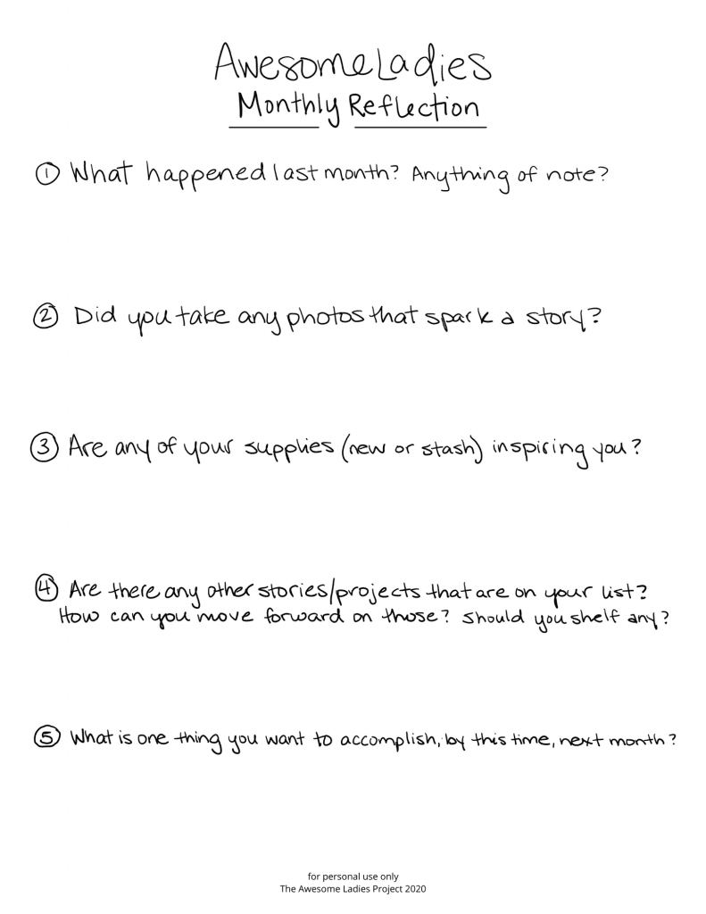 Free Monthly Reflection Download Worksheet PNG PDF The Awesome Ladies Project
