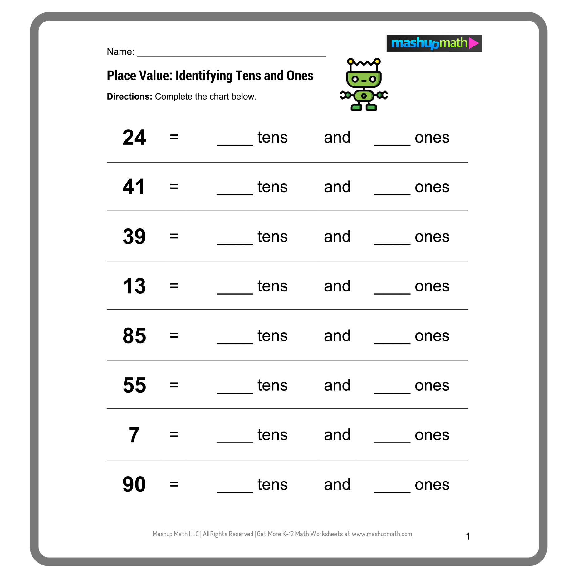 Free Place Value Worksheets Printable With Answers Mashup Math