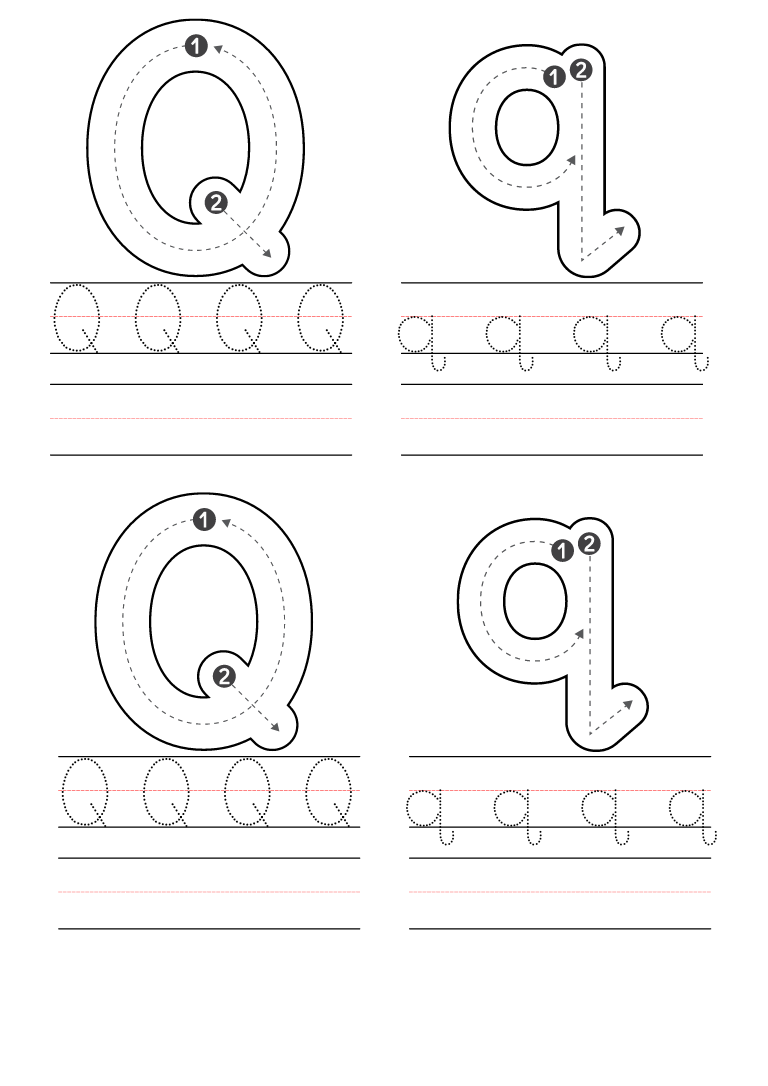 worksheets for the letter q