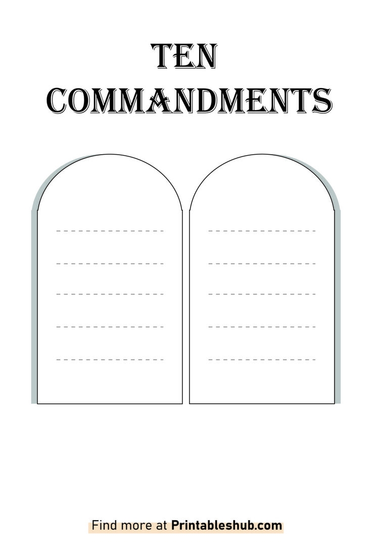 Free Printable Blank Ten Commandments Template PDF Included 