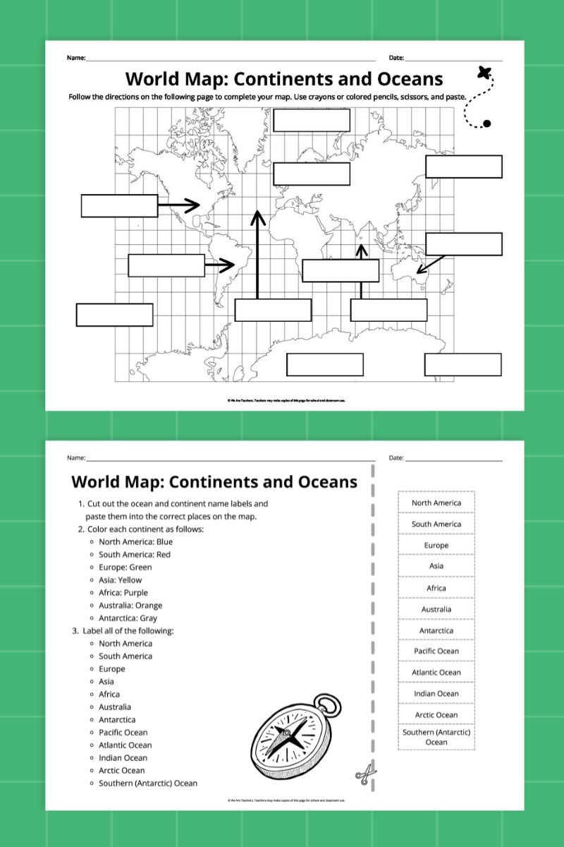 Free Printable Continents And Oceans Map Bundle Free Printable Continents And Oceans Map Bundle
