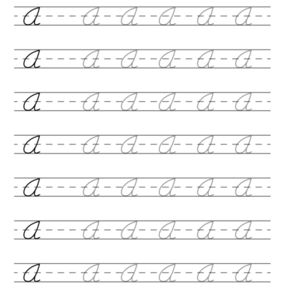Free Printable Cursive Alphabet Practice Sheets Capital A