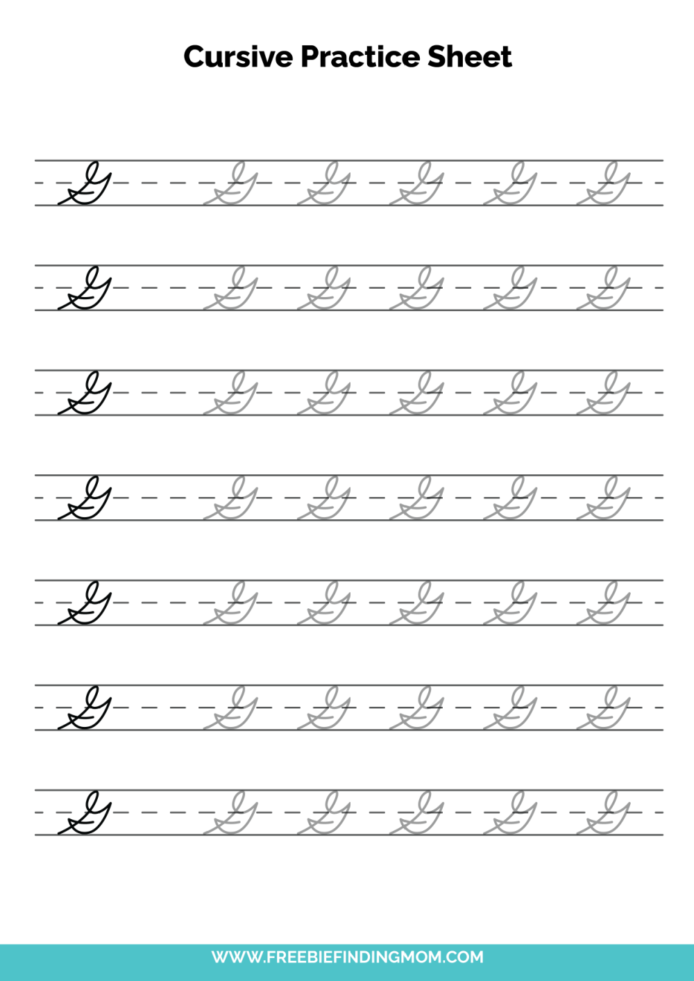 Free Printable Cursive Alphabet Practice Sheets Capital G