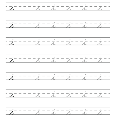 Free Printable Cursive Alphabet Practice Sheets Lowercase I