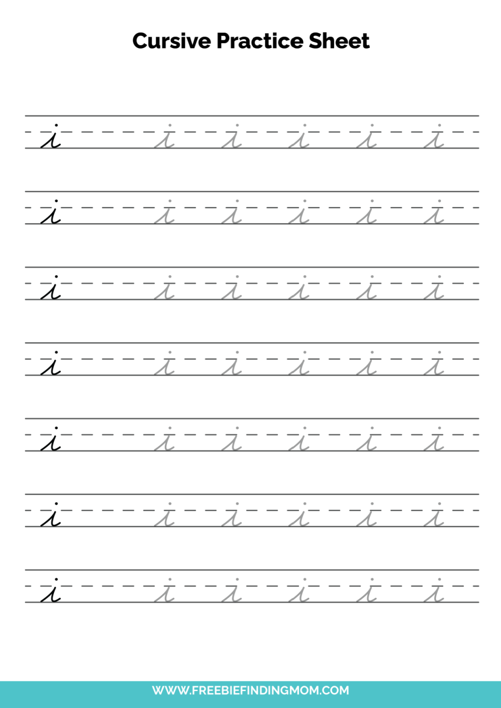 Free Printable Cursive Alphabet Practice Sheets Lowercase I Free Printable Cursive Alphabet Practice Sheets Lowercase I