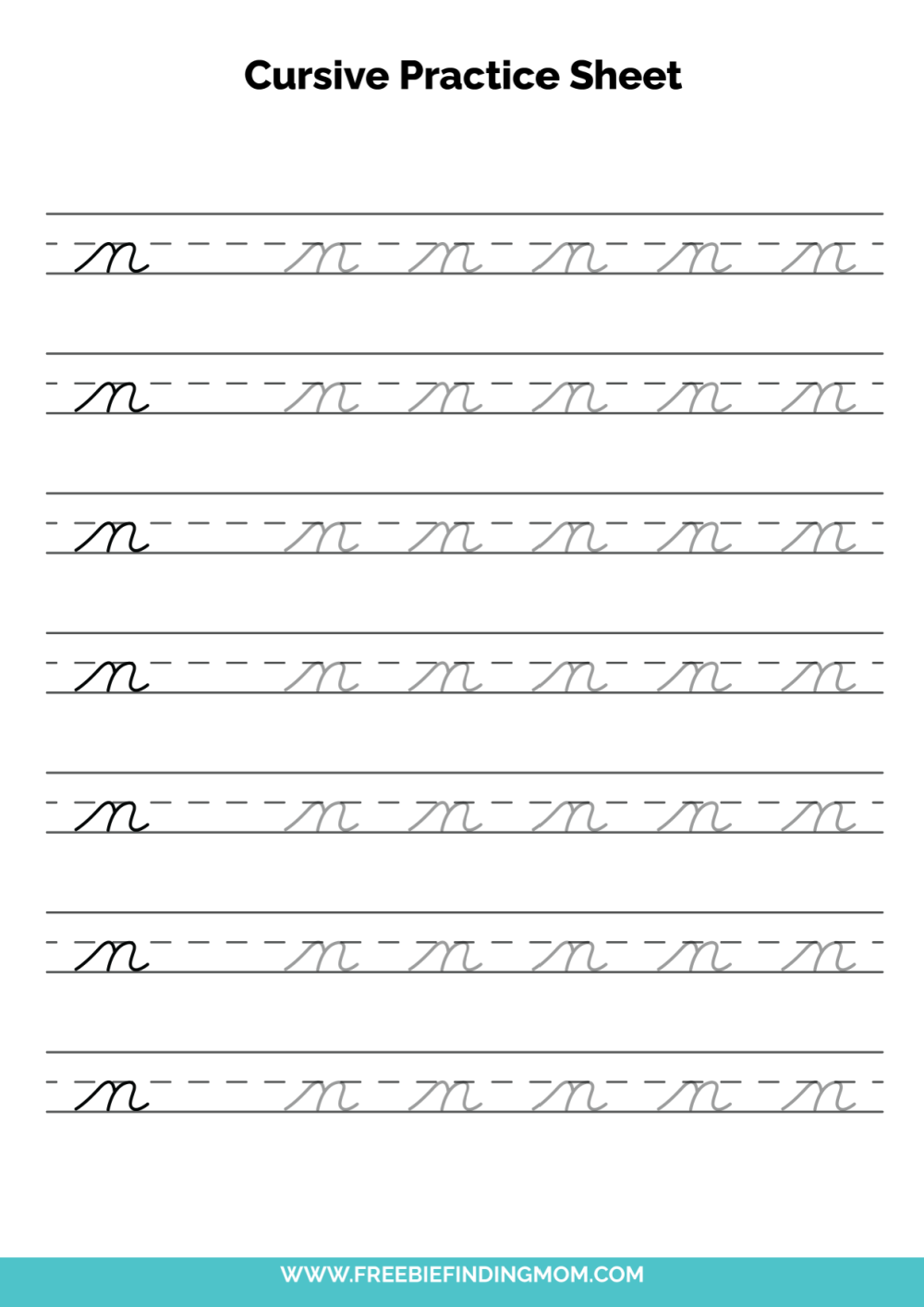 cursive letters practice sheets