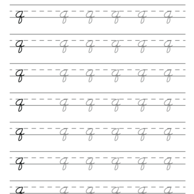 Free Printable Cursive Alphabet Practice Sheets Lowercase Q