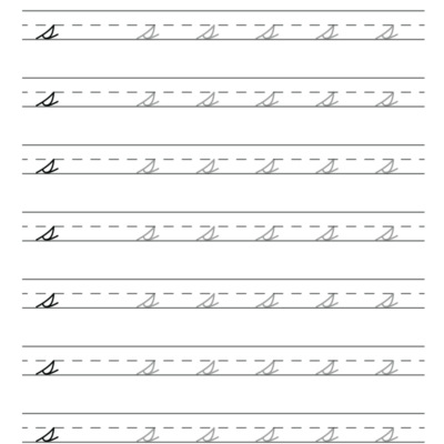 Free Printable Cursive Alphabet Practice Sheets Lowercase S