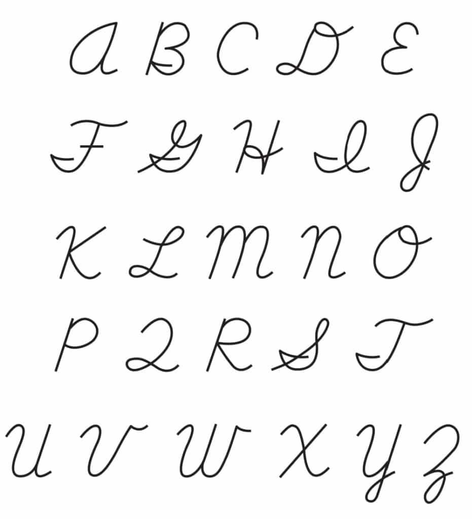 cursive letters print