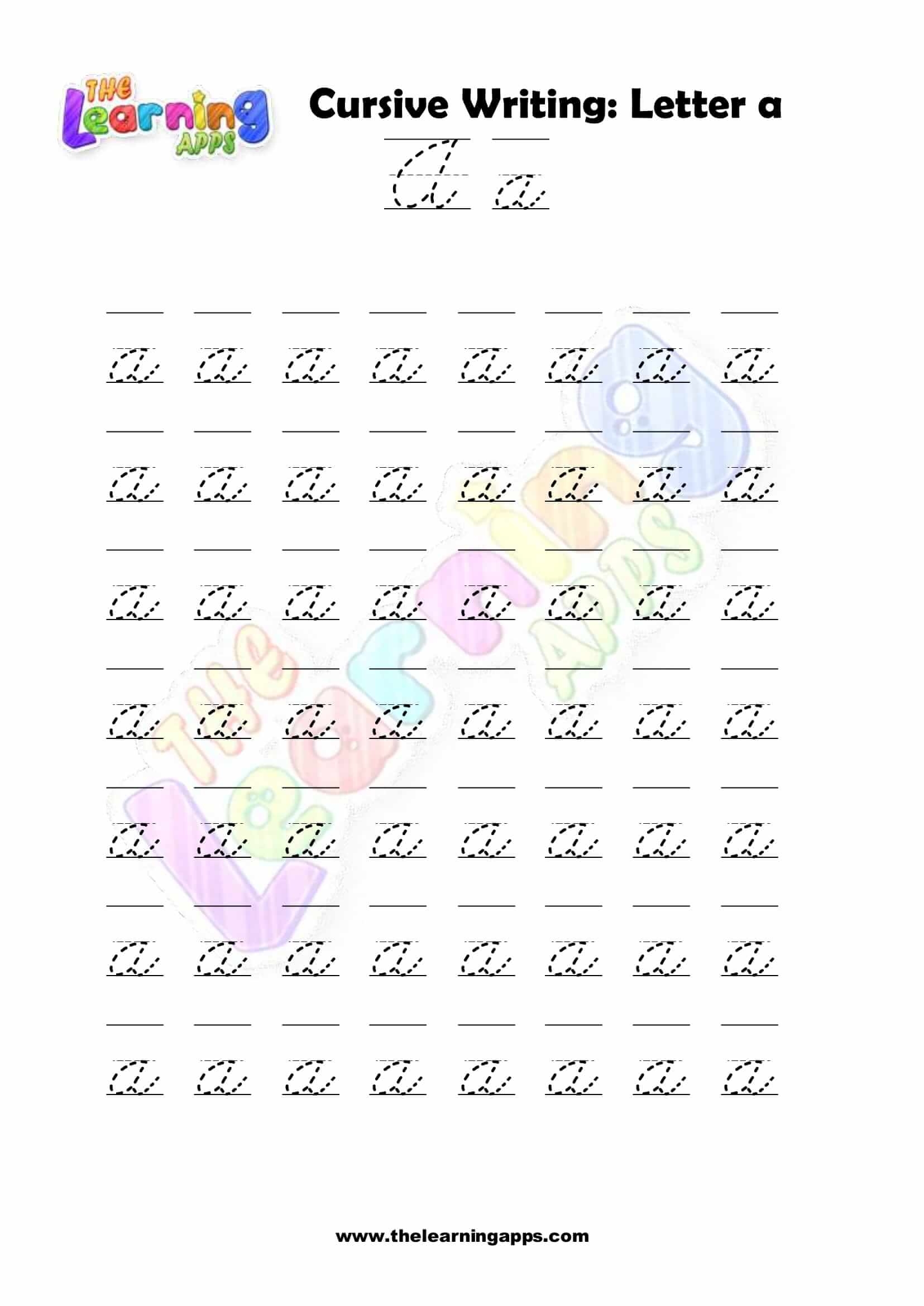 Free Printable Cursive Letter A Writing Grade 1 Worksheets Free Printable Cursive Letter A Writing Grade 1 Worksheets