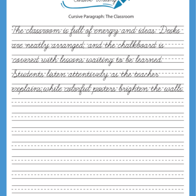 Free Printable Cursive Paragraph Writing Worksheets