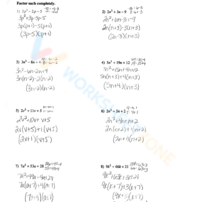 Free Printable Factoring Trinomials Worksheets Worksheets Library