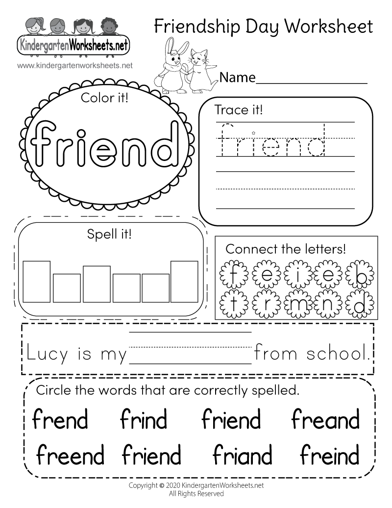 free printable friendship worksheets pdf