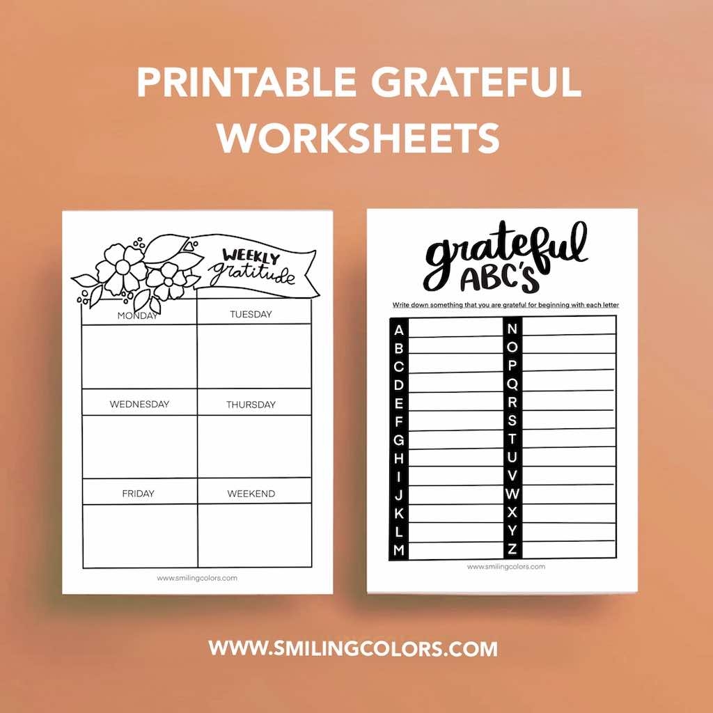 Free Printable Grateful Worksheets For Adults Pdfs