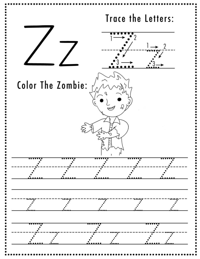 tracing letter z