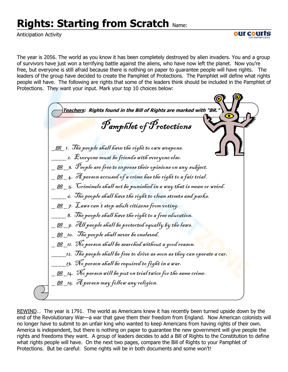 Free Printable I Have Rights Worksheet Answers Worksheets Library