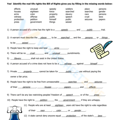 Free Printable I Have Rights Worksheet Answers Worksheets Library