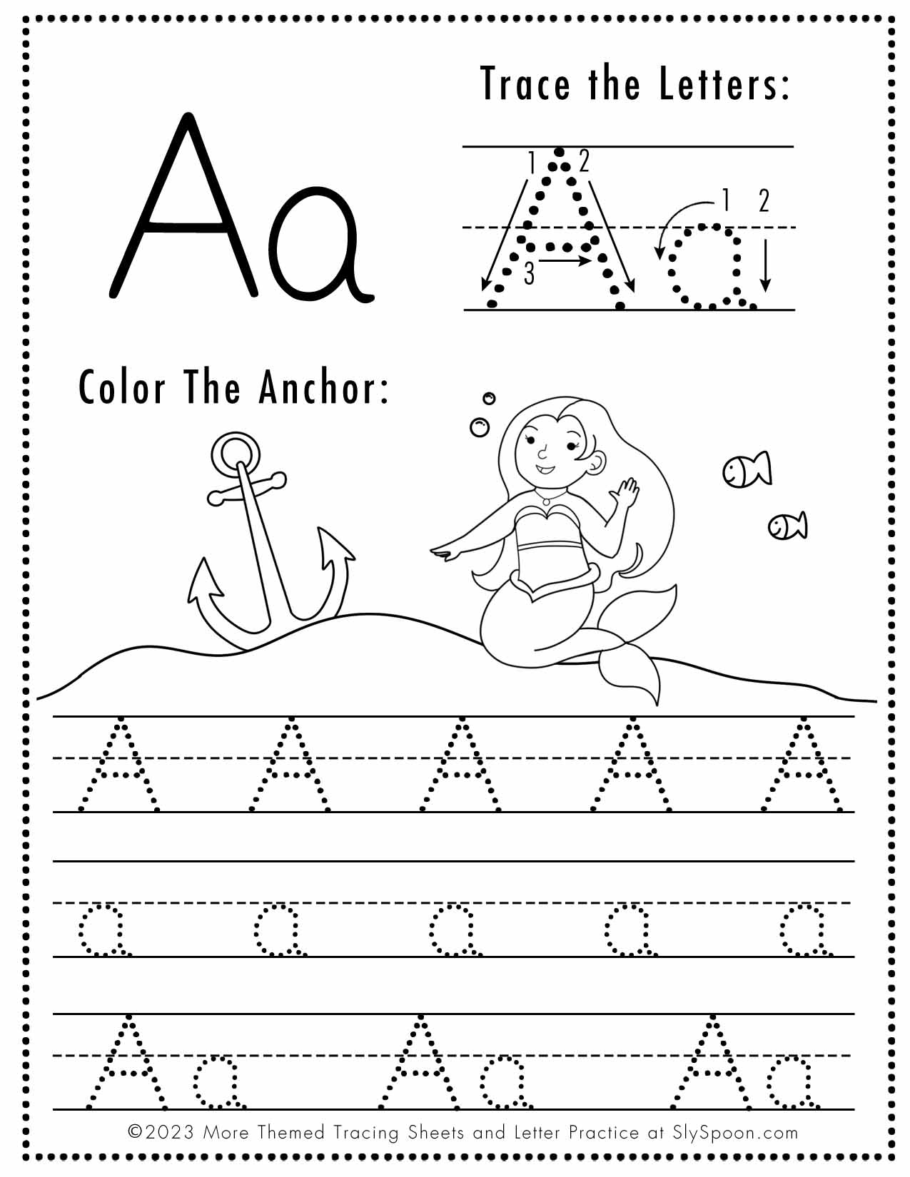 Free Printable Letter A Worksheets Sly Spoon