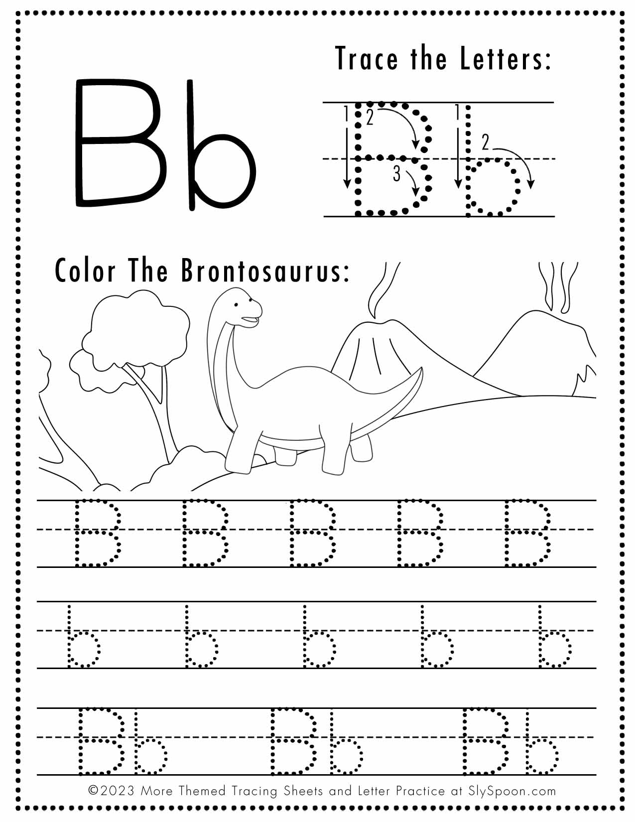 Free Printable Letter B Worksheets Sly Spoon