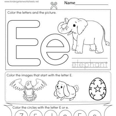 Free Printable Letter E Coloring Worksheet